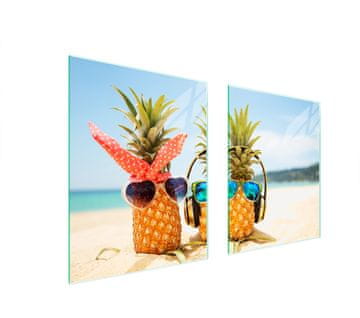 shumee STEKLENA ZAŠČITNA PLOŠČA ZA ŠTEDILNIK 85x52 ANANAS