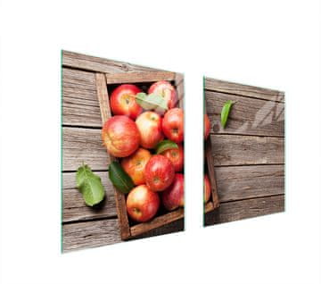 shumee STEKLENA ZAŠČITNA PLOŠČA ZA ŠTEDILNIK 85x52 JABOLKA