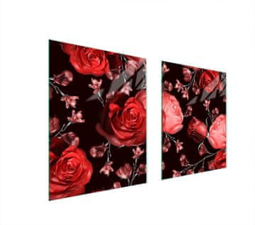 shumee STEKLENA ZAŠČITNA PLOŠČA ZA ŠTEDILNIK 85x52 ROSES