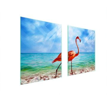shumee STEKLENA ZAŠČITNA PLOŠČA ZA ŠTEDILNIK 85x52 FLAMINGO