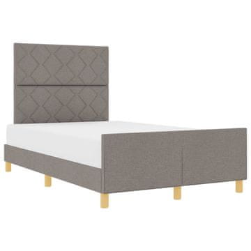 Vidaxl Konstrukcija postelje z vzglavjem Taupe 120 x 190 cm blago