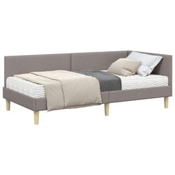 Vidaxl Kotni okvir postelje z matrico Drugo 2 szt. Taupe blago