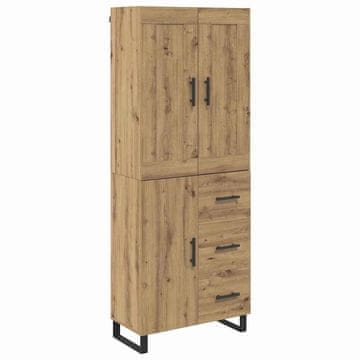 Vidaxl Visok predalnik Umetni hrast 69,5 x 34 x 180 cm Konstruiran les