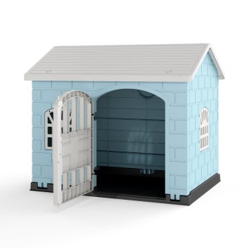 Northix Vodoodporna plastična pasja hišica 75x58x65 cm z zaklepnimi vrati