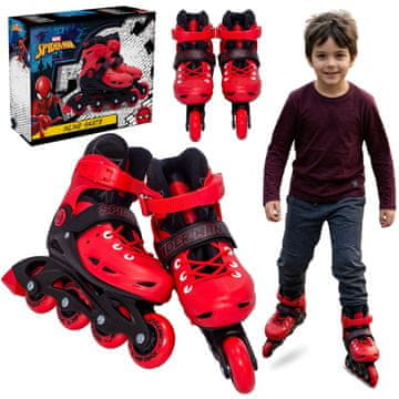 MARVEL COMICS MARVEL Spider-Man Rdeče-črni nastavljivi rolerji za dečke, varni