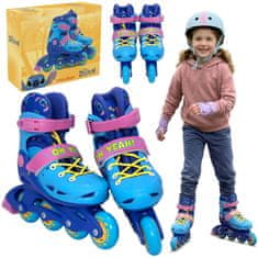 Disney DISNEY Stitch Modro-roza nastavljivi rolerji za deklice, varni
