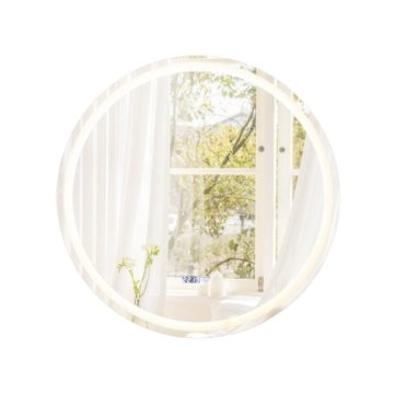 Northix Okroglo kopalniško ogledalo z zatemnjenim LED ogledalom, 3-barvna osvetlitev, funkcija proti rosenju, pomnilniška funkcija