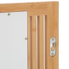 Northio Kopalniško ogledalo iz bambusa s polico, naravni bambus, za stensko montažo