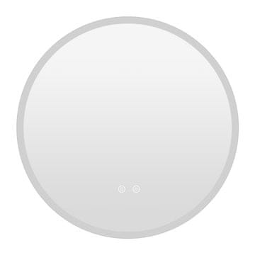 Northix Okroglo LED kopalniško ogledalo, 3 svetle barve, proti rosenju, Ø60 cm, nastavljiva osvetlitev