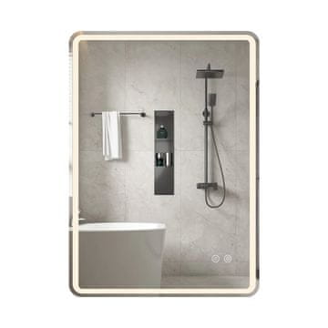 Northix LED kopalniško ogledalo, proti rosenju, zatemnljivo, 80x60 cm, sprednja in zadnja osvetlitev