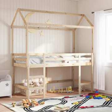 Vidaxl vidaXL Baldahin za otroško posteljo, 217x95,5x159 cm, borov les