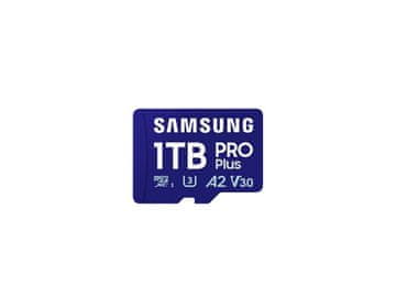 Spominska kartica Samsung PRO Plus micro SDXC, 1TB, 180MB/s, U3, V30, A2, UHS-I, z adapterjem