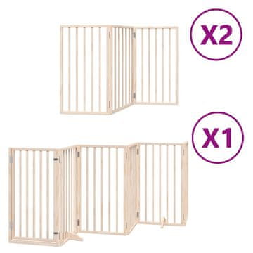 Vidaxl Ograda za pse z vrati zložljiva 12 panelov 600 cm topolovina