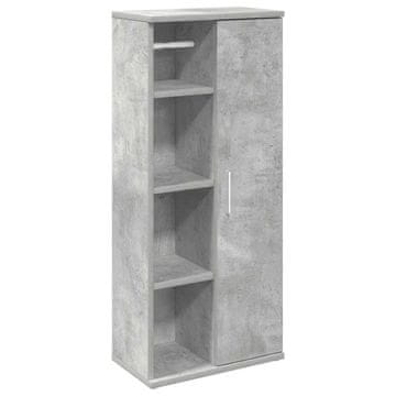 Vidaxl Kopalniška omarica z držalom za zvitke betonsko siv 39x22x90 cm