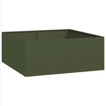 Vidaxl Sadilnik olivno zelena 100x100x40 cm Jeklo