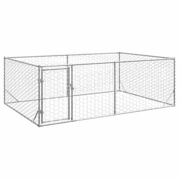 Vidaxl vidaXL Zunanji pasji boks z vrati 3x2x1 m pocinkano jeklo
