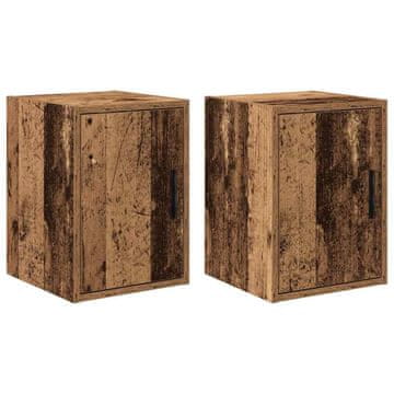 Vidaxl Garažne stenske omare 2 kosa star les inženirski les