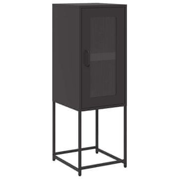 Vidaxl Komoda črna 36x39x107 cm hladno valjano jeklo