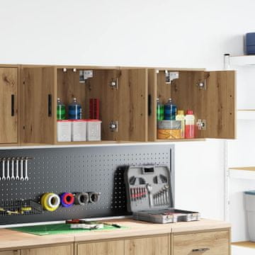 Vidaxl vidaXL Stenske omarice za garažo 2 kosa Craftsman hrast lepljen les