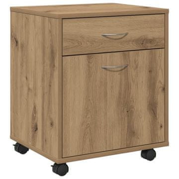Vidaxl Omarica na kolesih artisan hrast 45x38x54 cm inženirski les