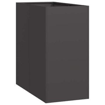 Vidaxl Plantažni lonček črn 40x80x80 cm Jeklo