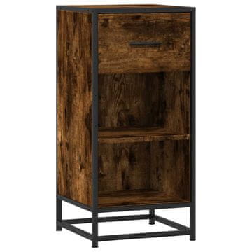 Vidaxl Komoda dimljeni hrast 35,5x35x76 cm inženirski les in kovina