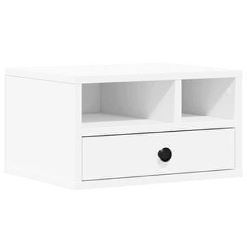Vidaxl Stojalo za tiskalnik belo 40x32x22,5 cm inženirski les