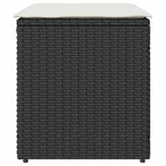 Vidaxl Vrtni stolčki z blazinami 2 kosa Črna 40x40x43 cm Poly Rattan