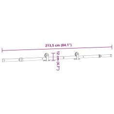 Vidaxl vidaXL Sistem za montažo drsnih vrat 213,5 cm jeklo črne barve