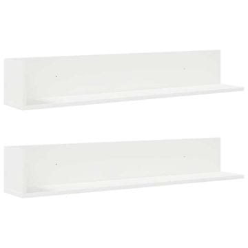 Vidaxl Stenske police 2 kosa bela 100x16,5x16,5 cm inženirski les