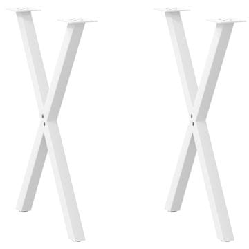 Vidaxl vidaXL Noge za jedilno mizo, 2 kosa, bele, 60 x (72–73) cm, jeklo