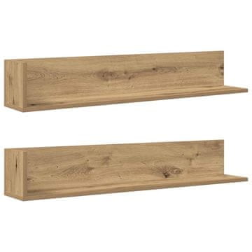 Vidaxl Stenske police 2 kosa artisan hrast 100x16,5x16,5 cm inž. les