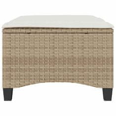 Vidaxl Vrtni stolčki z blazinami 2 kosa Bež 55x55x36 cm Poly Rattan