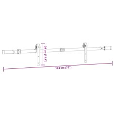 Vidaxl vidaXL Sistem za montažo drsnih vrat 183 cm jeklo črne barve