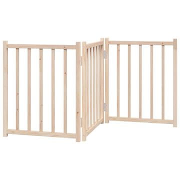 Vidaxl Vrata za pse zložljiva 3 paneli 150 cm trden les jelke