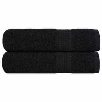 Vidaxl vidaXL Brisače za roke, 2 kosa, črne, 50 x 100 cm, 100 % bombaž
