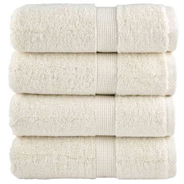 Vidaxl vidaXL Premium brisače SOLUND, 4 kosi, kremne, 30 x 30 cm, 600 g/cm²
