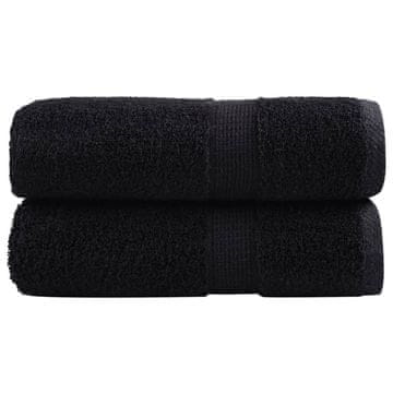 Vidaxl vidaXL Premium brisače SOLUND, 2 kosa, črne, 30 x 30 cm, 600 g/cm²