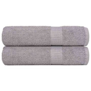 Vidaxl vidaXL Brisače za roke 2 kosa sive 50 x 100 cm 360 g/m² 100 % bombaž