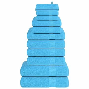 Vidaxl vidaXL 12-delni komplet brisač, turkizna, 360 g/m², 100 % bombaž