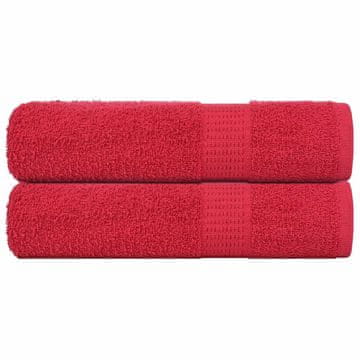 Vidaxl vidaXL Brisače za roke, 2 kosa, rdeče, 50 x 100 cm, 100 % bombaž