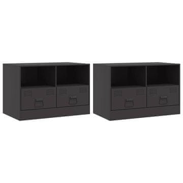 Vidaxl TV omarica 2 kosa črna 67x39x44 cm jeklo