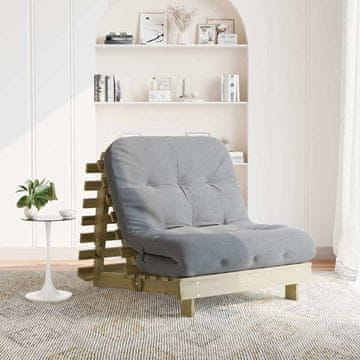 Vidaxl vidaXL Futon kavč z ležiščem in vzmetnico 90x206x11 cm borovina