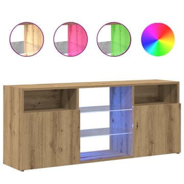 Vidaxl TV omarica z LED artisan hrast 120x30x50 cm inženirski les