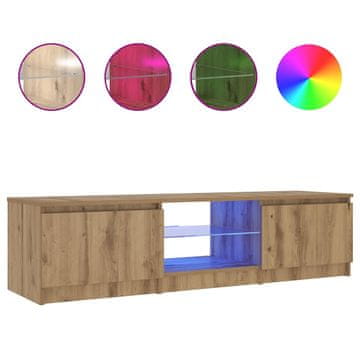 Vidaxl TV omarica z LED artisan hrast 140x40x36 cm inženirski les