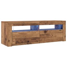 Vidaxl TV omarica z LED starinski les 120x35x40 cm inženirski les