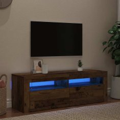 Vidaxl TV omarica z LED starinski les 120x35x40 cm inženirski les