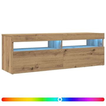 Vidaxl TV omarica z LED artisan hrast 120x35x40 cm inženirski les
