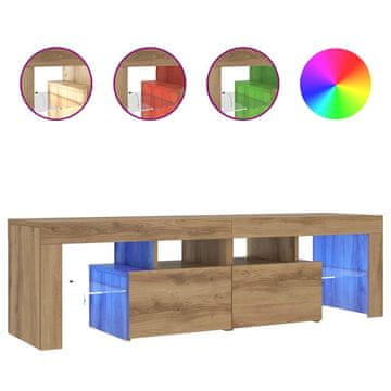 Vidaxl TV omarica z LED artisan hrast 140x36,5x40 cm inženirski les