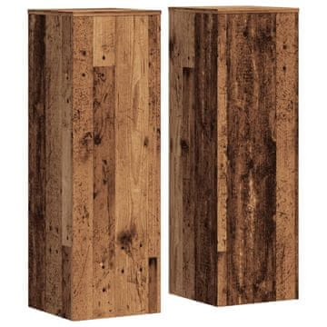 Vidaxl Stojalo za rastline 2 kosa starinski les 33x33x100 cm inž. les
